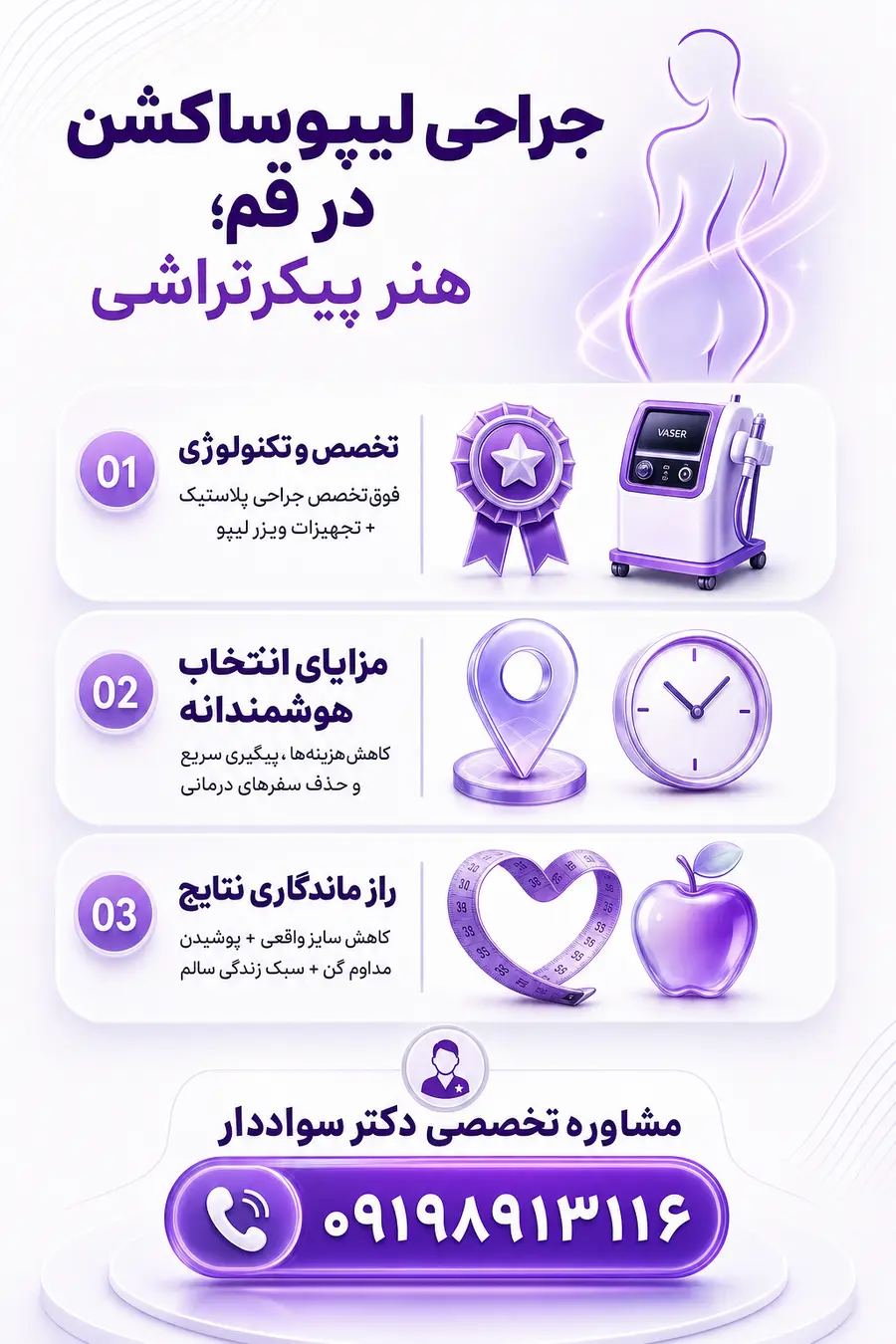 اینفوگرافیک معرفی بهترین جراح لیپوساکشن در قم 
