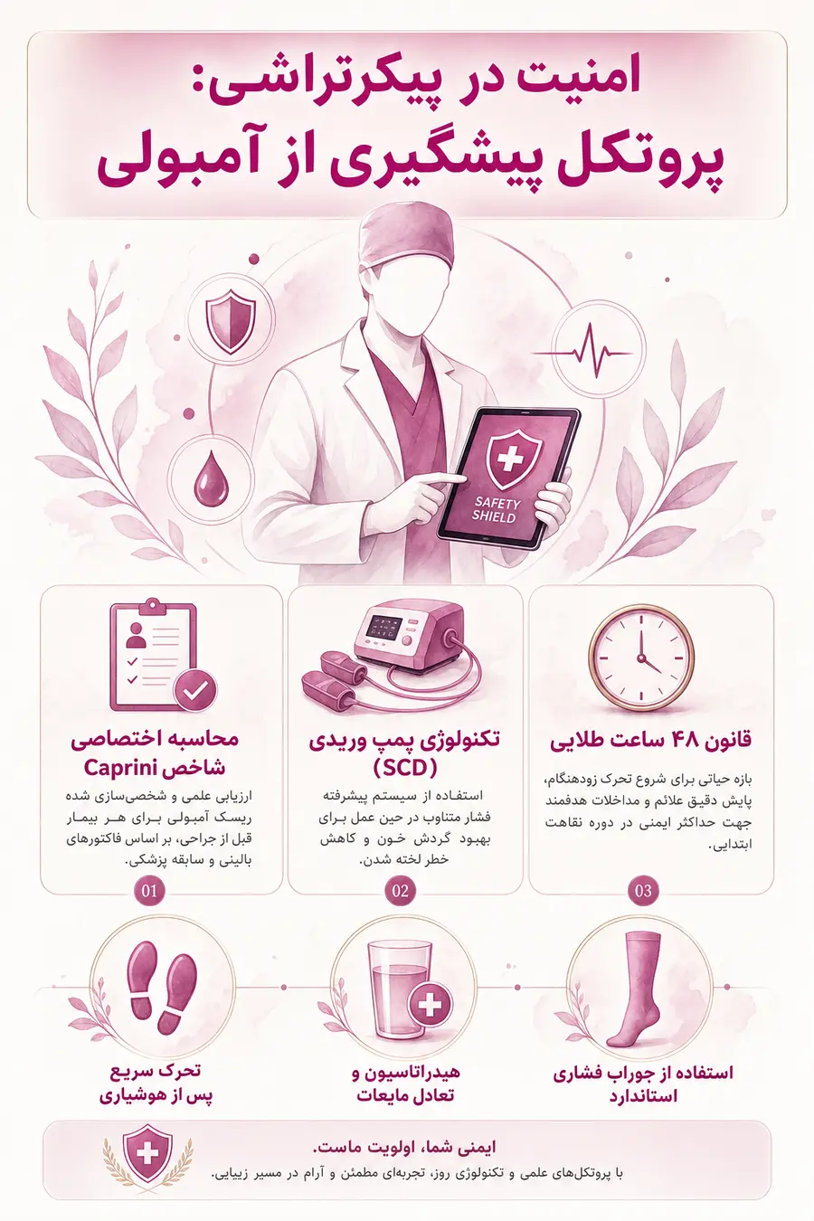 اینفوگرافیک - جلوگیری از آمبولی در پیکرتراشی
