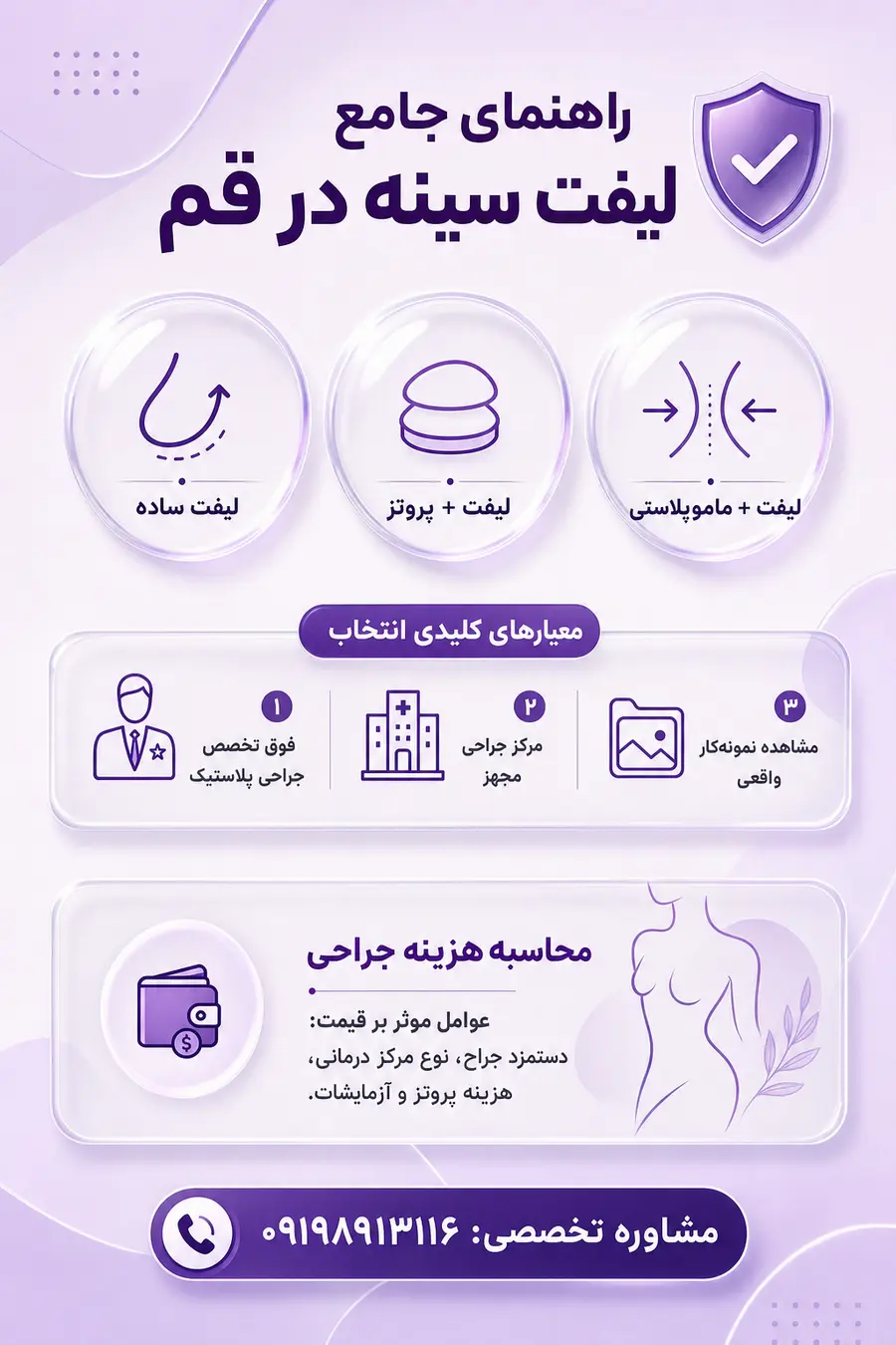 اینفوگرافیک جراحی لیفت سینه در قم؛ معرفی بهترین جراح لیفت سینه در قم