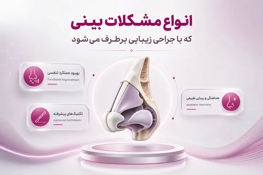 انواع مشکلات بینی که با جراحی زیبایی برطرف میشود انواع مشکلات بینی که با جراحی زیبایی برطرف میشود