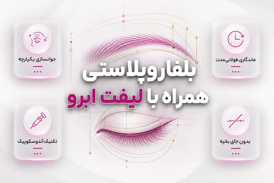 شاخص - بلفاروپلاستی همراه با لیفت ابرو_ لیفت همزمان پلک و ابرو بلفاروپلاستی همراه با لیفت ابرو؛ مزایا، کاندید مناسب و دوره نقاهت